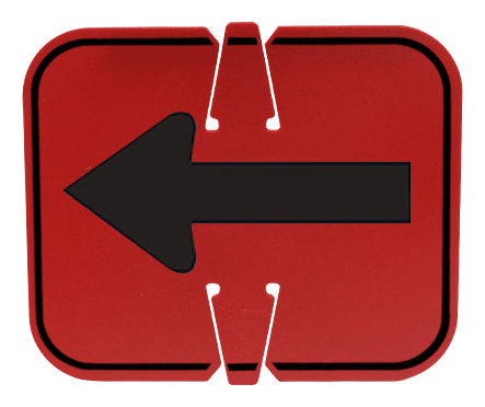 RED, 12 3/4\" x 10 1/2\", Non-Reflective Clip On Sign, Reversible Directional Arrow