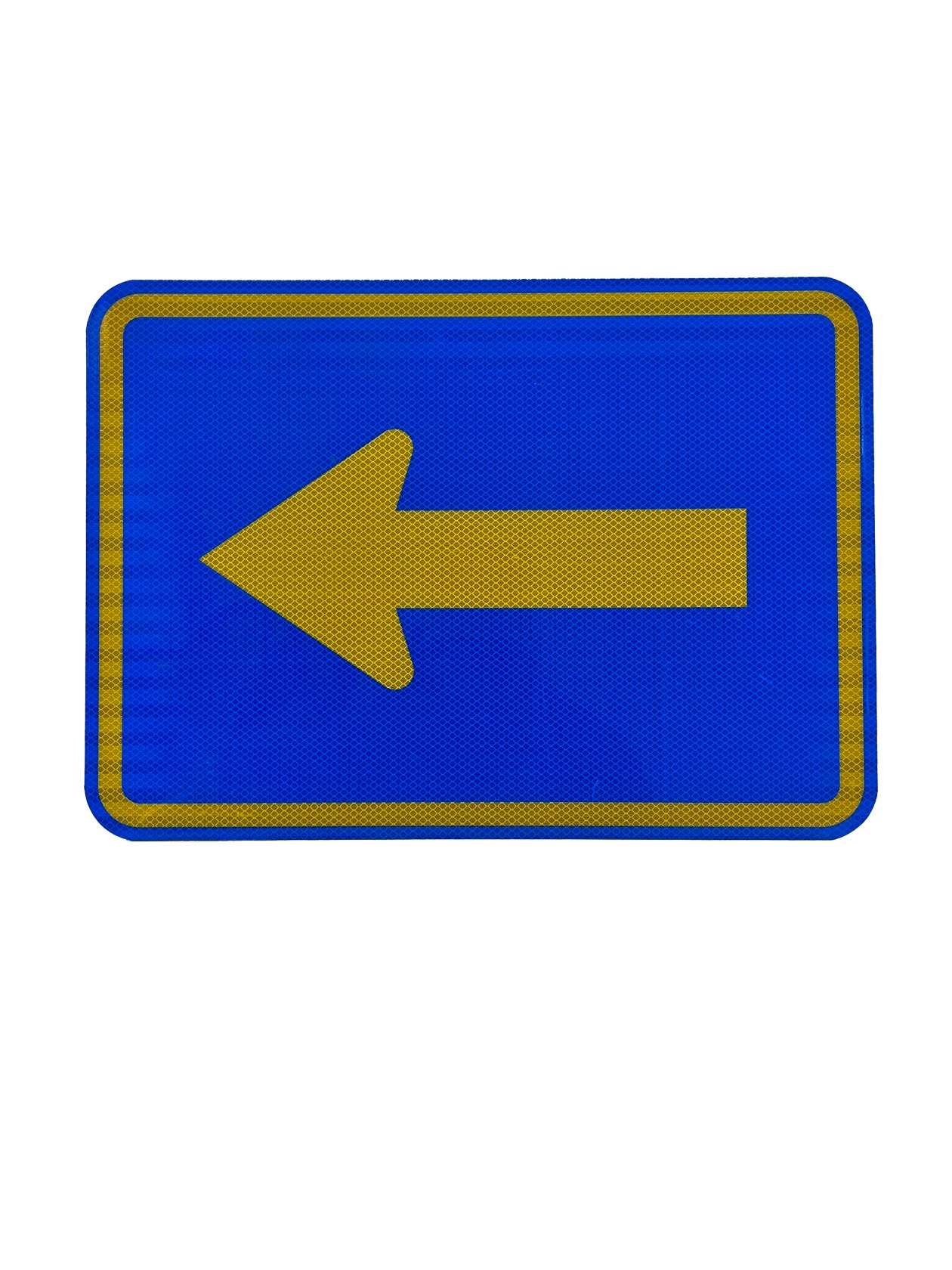 21\" x 15\" Aluminum Reversible Yellow Arrow on Blue High Intensity (HI) Sheeting