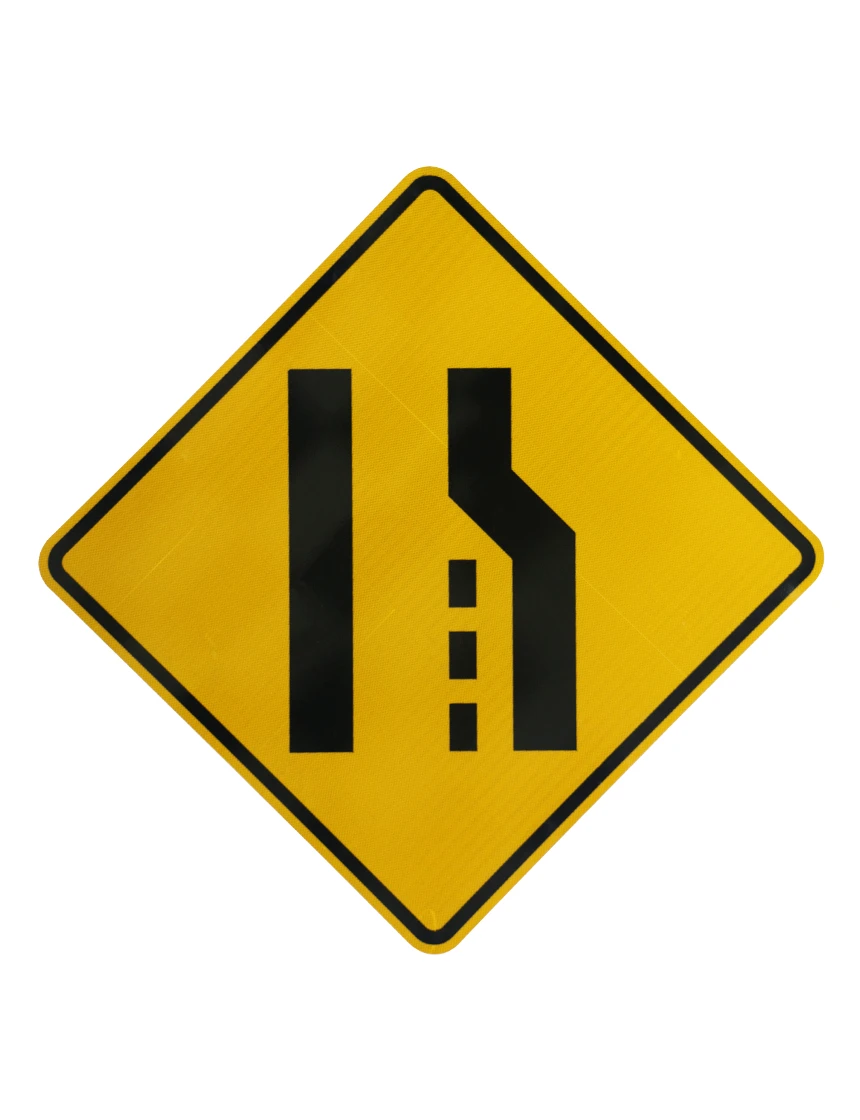 Right Lane Ends Symbol Signs W4 2R