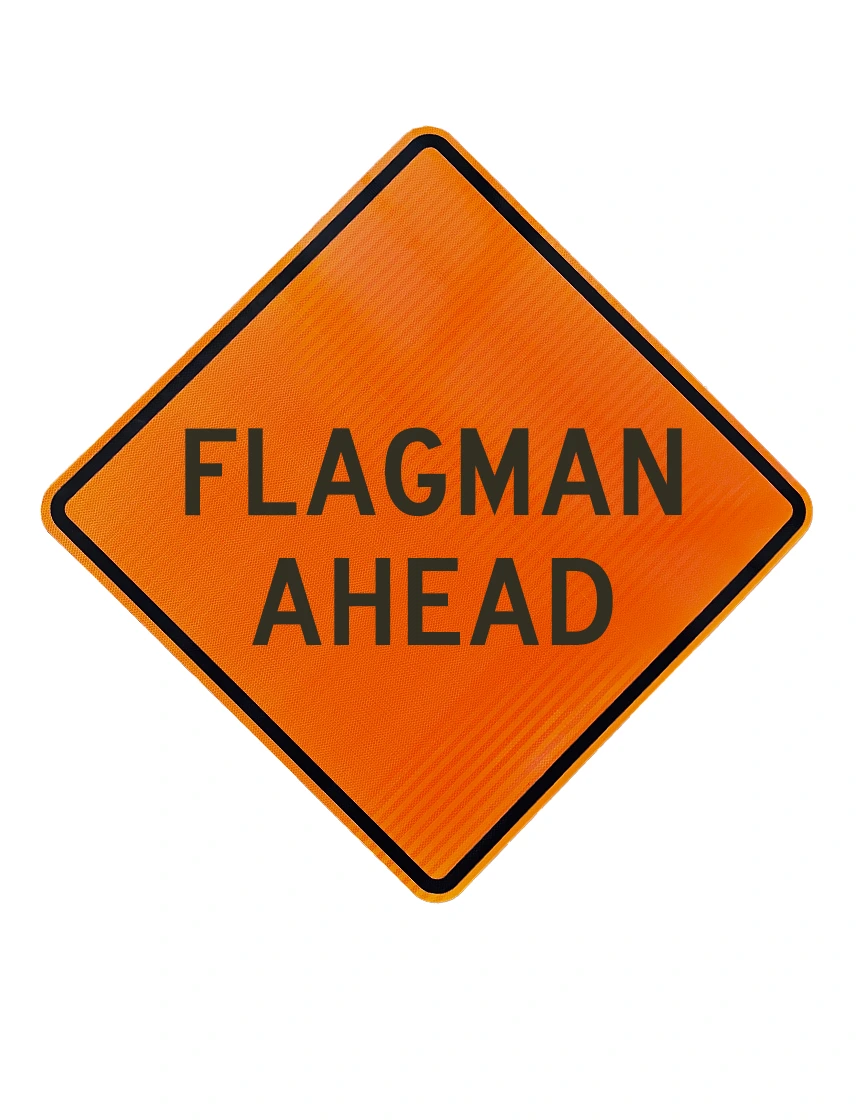 36\", Aluminum, High Intensity Reflective Sign, Flagman Ahead