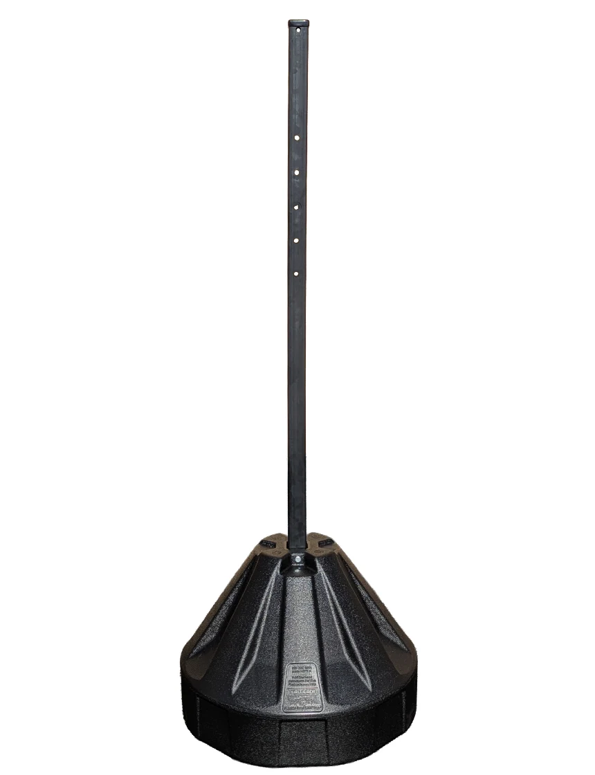 Roll-A-Post Portable Sign Post, 24\" Black Base w/ 60\" Tall Black Post