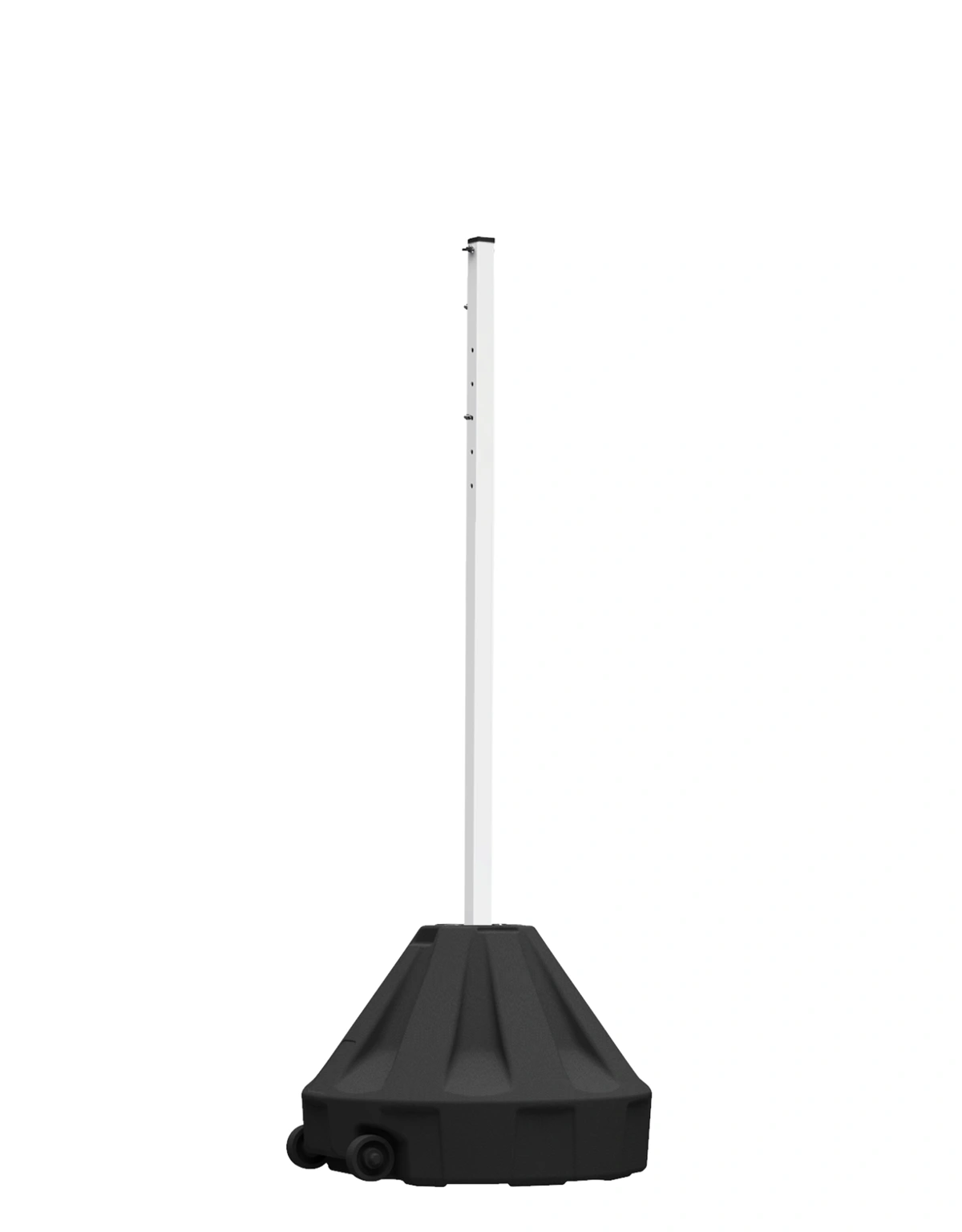 Roll-A-Post™ Portable Sign Post, 24\" Black Base with 60\" Tall White Post