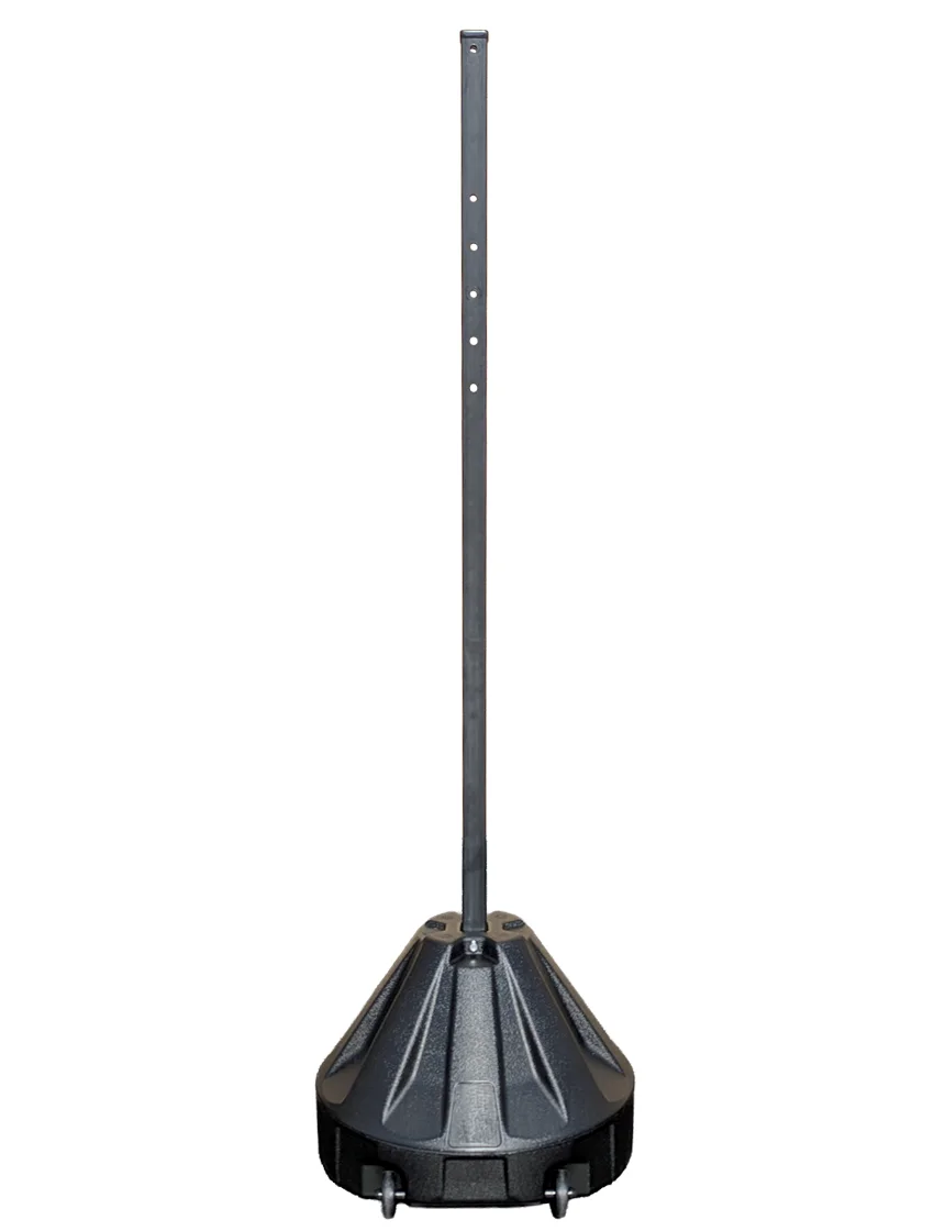 Roll-A-Post Portable Sign Post, 24\" Black Base w/ 72\" Tall Black Post