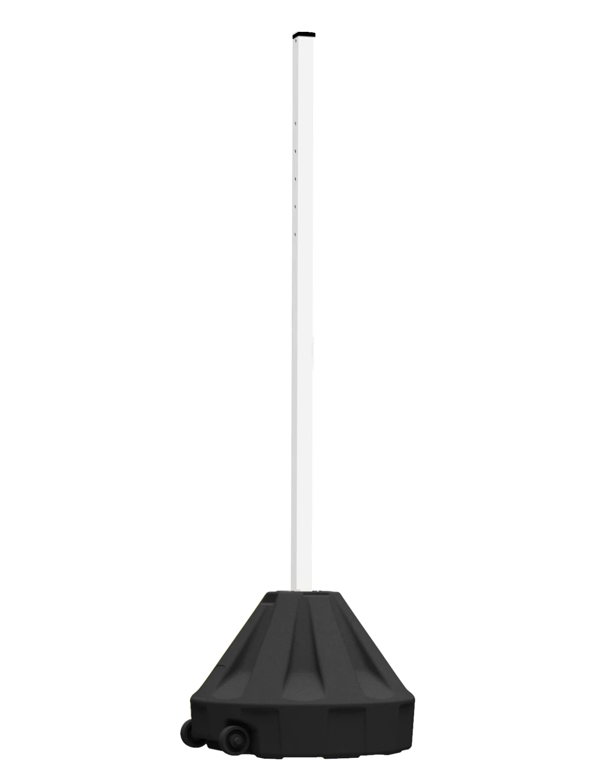 Roll-A-Post™ Portable Sign Post, 24\" Black Base with 72\" Tall White Post