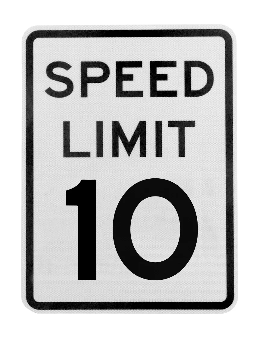 Speed Limit 10 Sign – R2-1, 24\" x 30\"