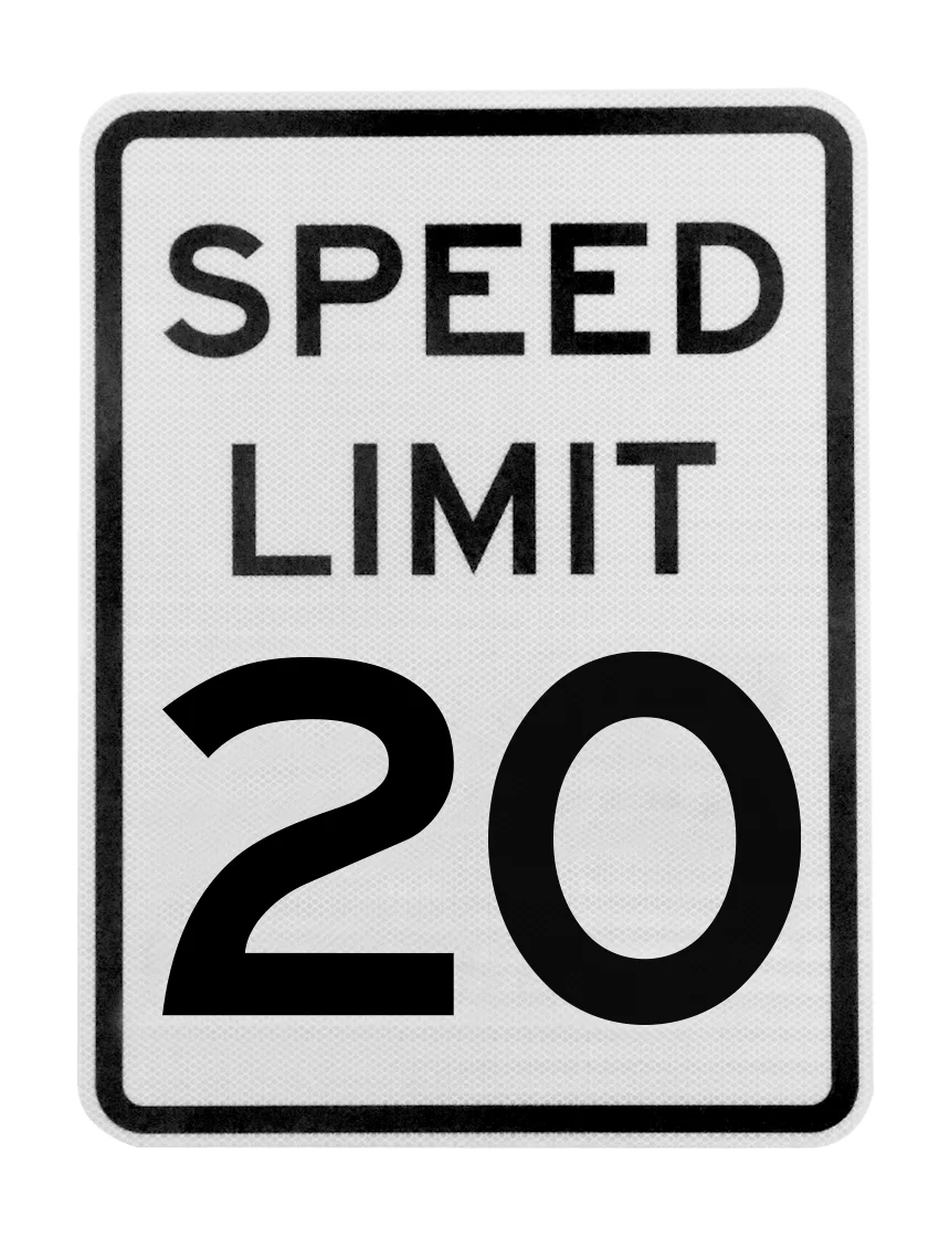 Speed Limit 20 Sign – R2-1, 30\" x 36\"
