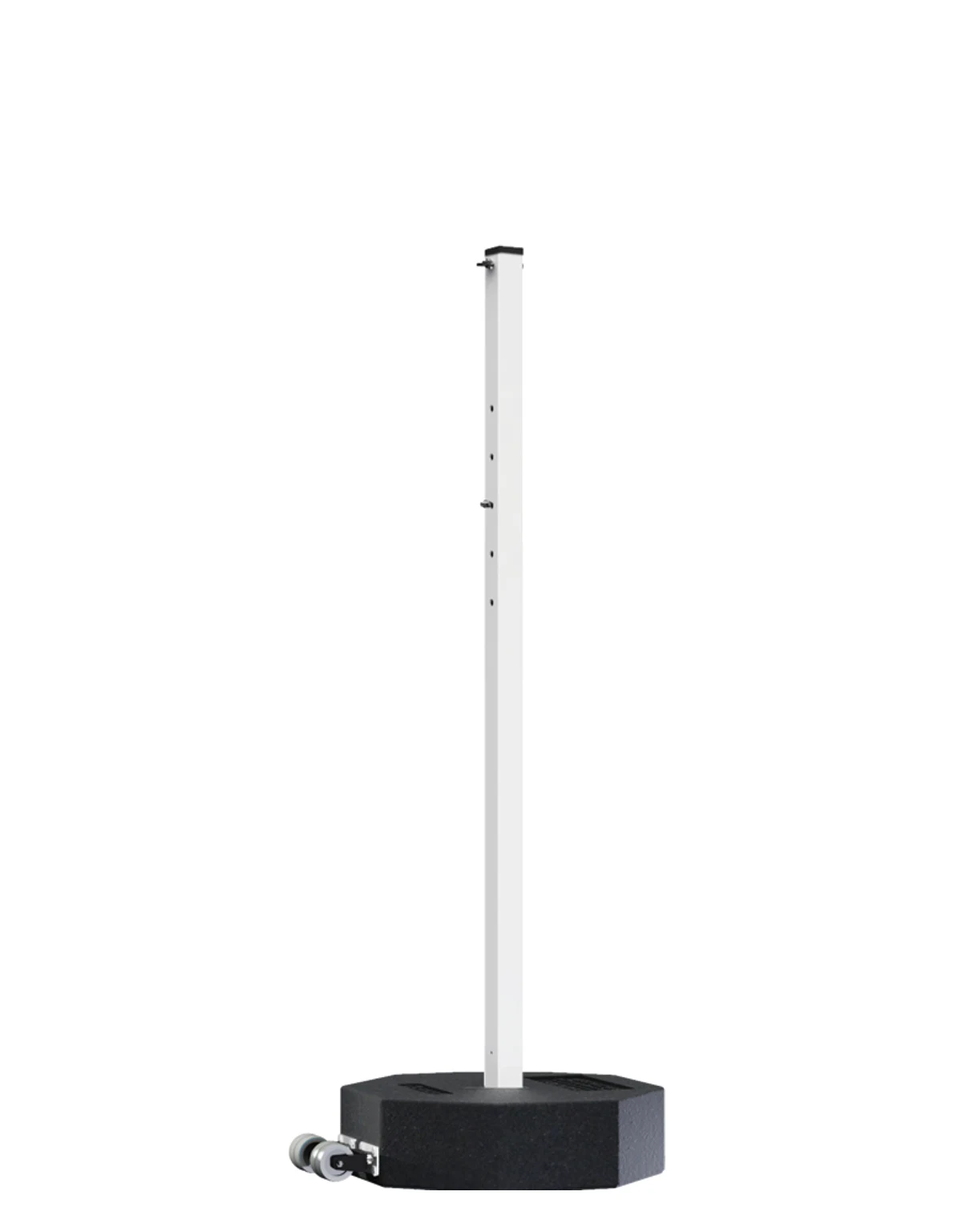 60 lb. Rubber Base with Wheels \u0026 60\" White Sign Post
