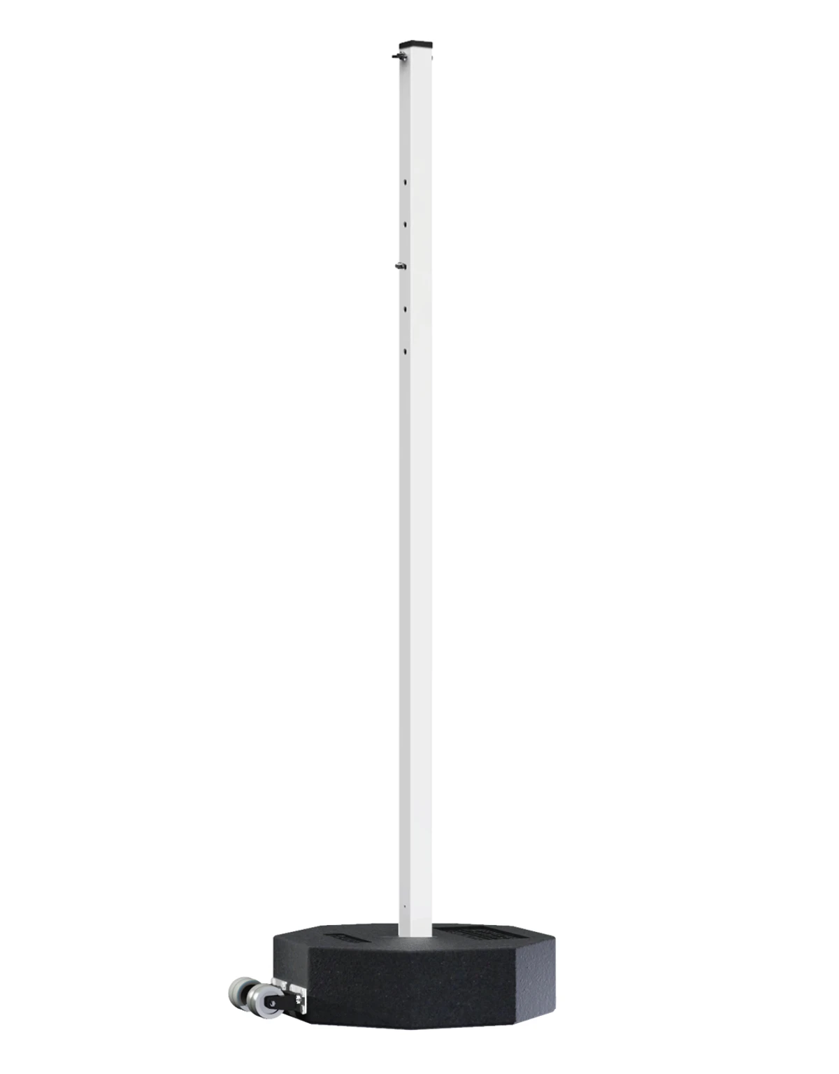 60 Lb. Rubber Base with Wheels \u0026 72\" White Sign Post
