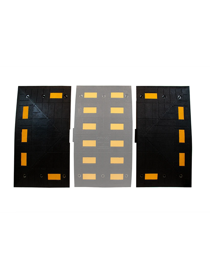 Recycled Rubber Speed Hump, End Cap Kit (1 male \u0026 1 female), with 5\" Lag Bolts \u0026 Anchors