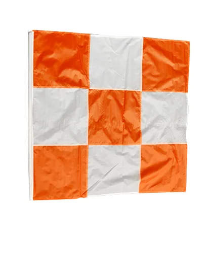 36\" Orange \u0026 White Checkered Airport Flag (No Handle)