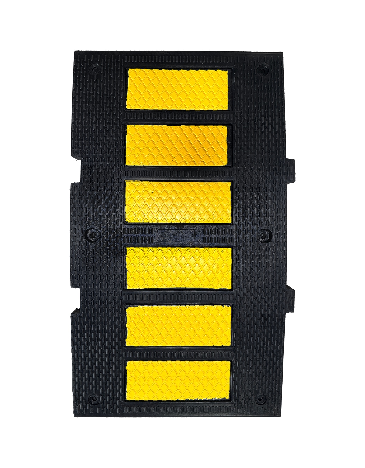 Economy Recycled Rubber Speed Hump Section, 36\" L X 20\" W X 2\" T w/12\" Galvanized Spikes