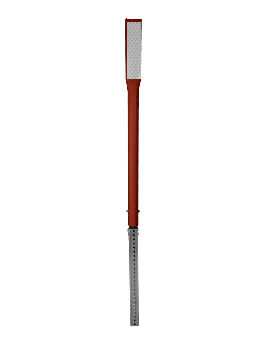 48\" Brown Driveable Delineator w/ 12\" X 3\" White Reflective Sheeting