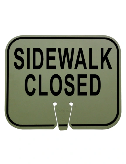 Sidewalk Closed Clip On Sign Non Reflective Olive Drab