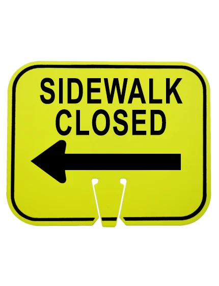 Sidewalk Closed Left Arrow Lime
