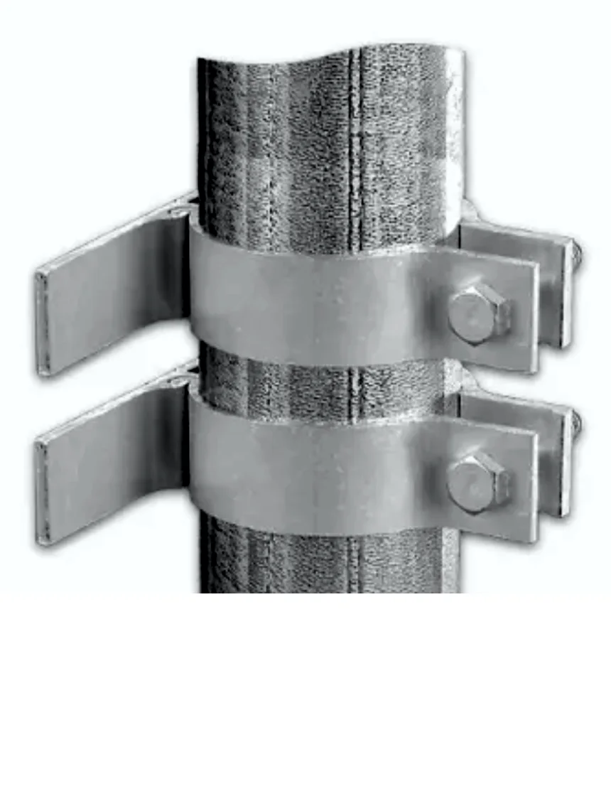 Pair (2) Of Single Sign Mounting Bracket For 2 3/8\" Round Sign Posts, Holds One (1) Sign