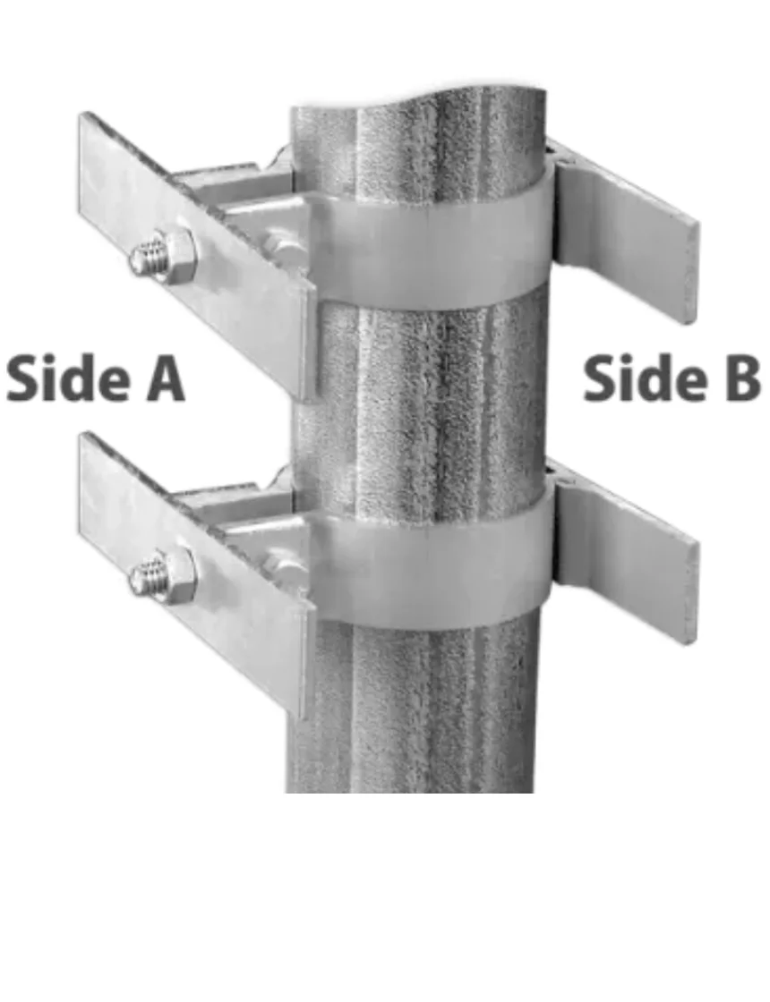 Pair (2) of Double Sided Sign Mounting Bracket for 2 3/8\" Round Sign Posts, Holds Two (2) Signs
