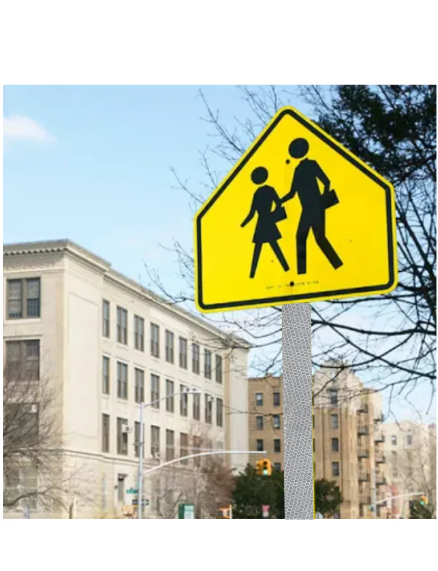 High Intensity (Hi) White Reflector On .080 Gauge Aluminum For Sign Posts, 3\" Wide X 72\" Tall