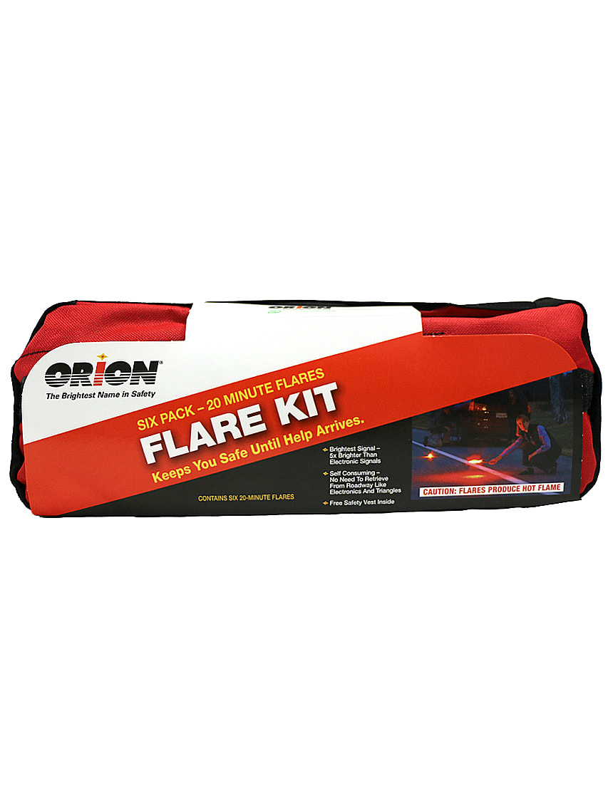 Six (6) pack of 20 minute ORION road flares