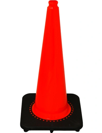 Slim Line Orange 28\" 7 lbs JBC Black Base Traffic Cone