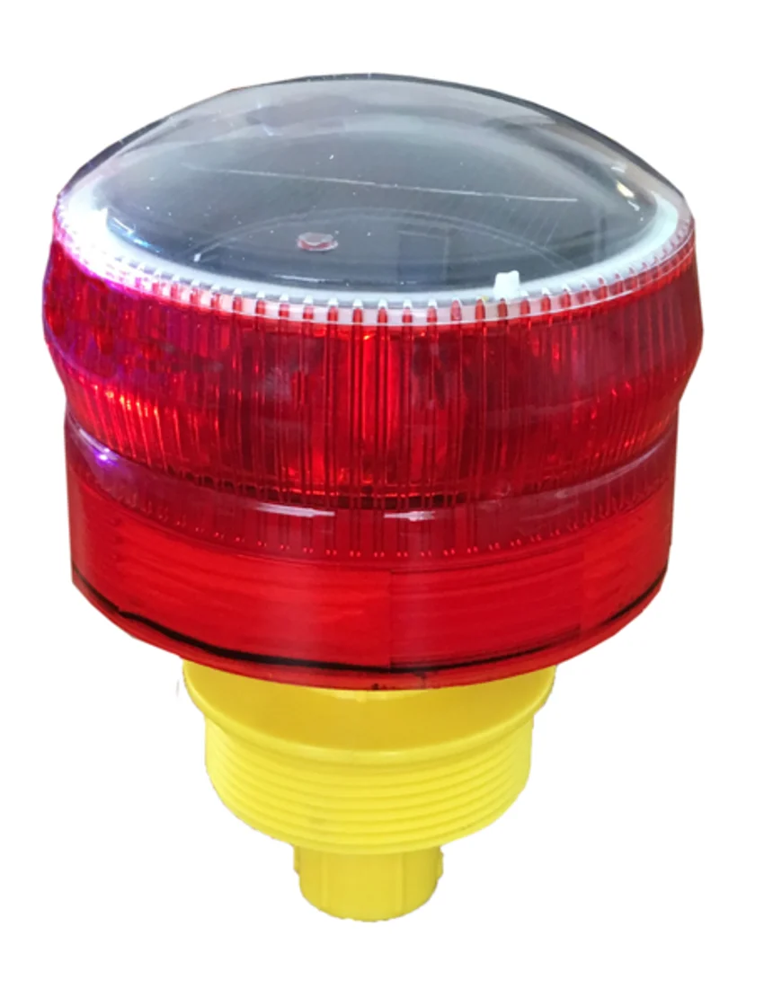 Solar Powered, 360-Degree, Red Flasher for Lo-Pro™ Airport Barricade (Screws into Fill Hole on Barricade) 