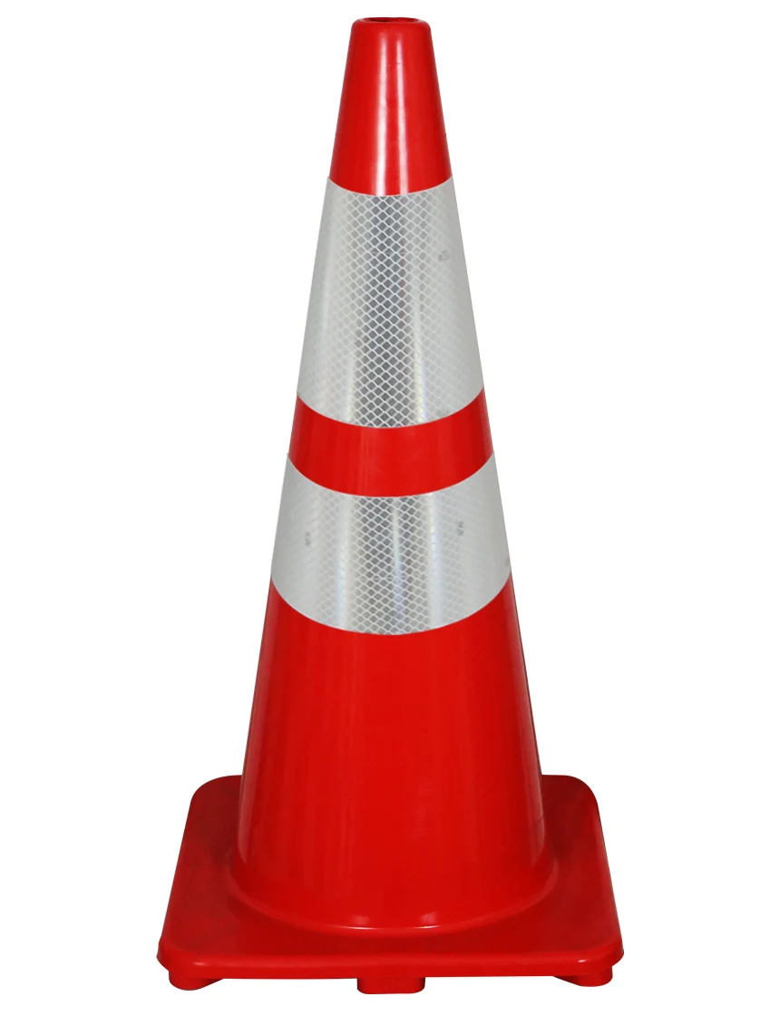 Solid Red 28\", 5 lbs, Economy Cone w/6\" \u0026 4\" Reflective Collars