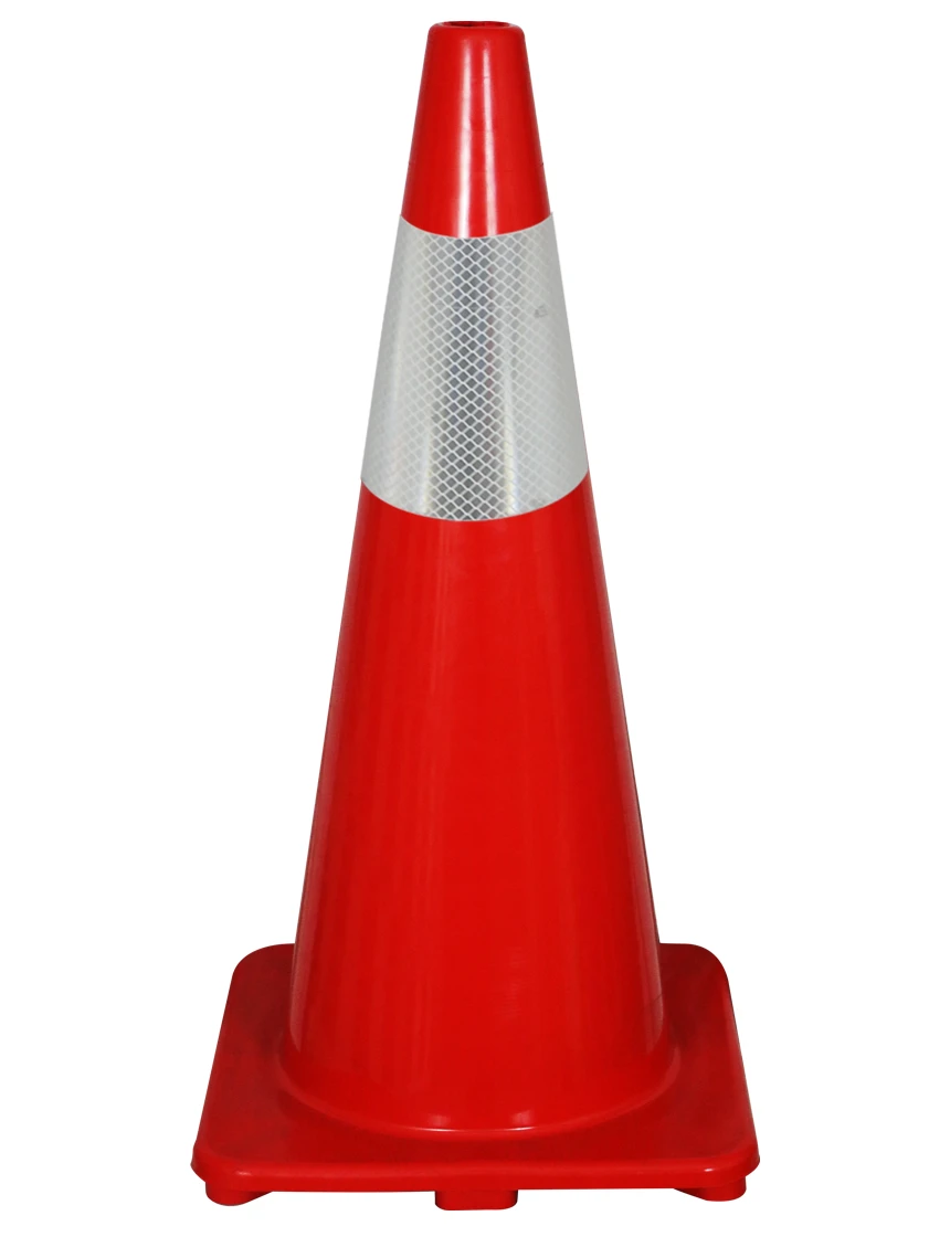 Solid Red 28\", 5 lbs, Economy Cone w/ 6\" Reflective Collar