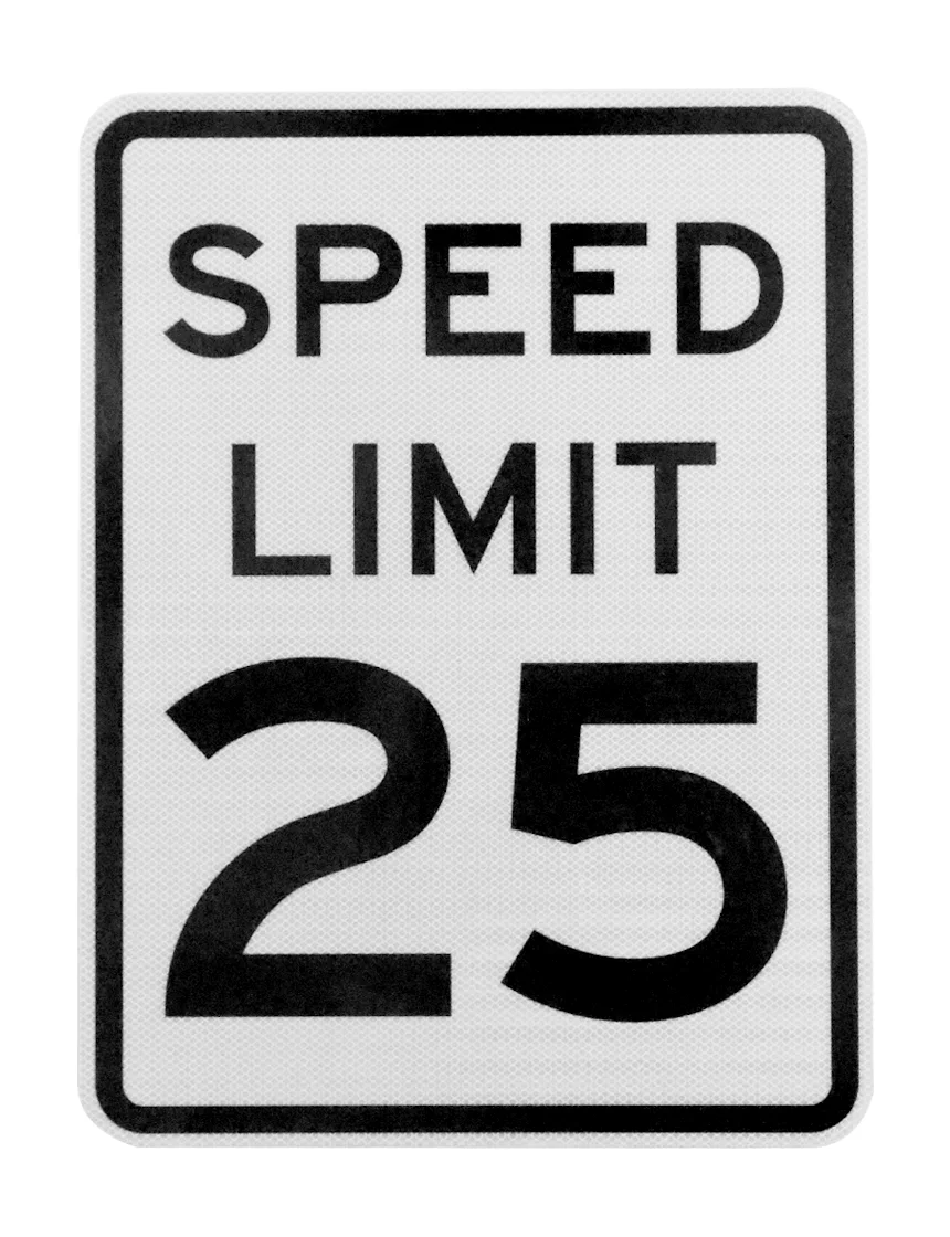 Speed Limit 25 Sign – R2-1, 30\" X 36\"