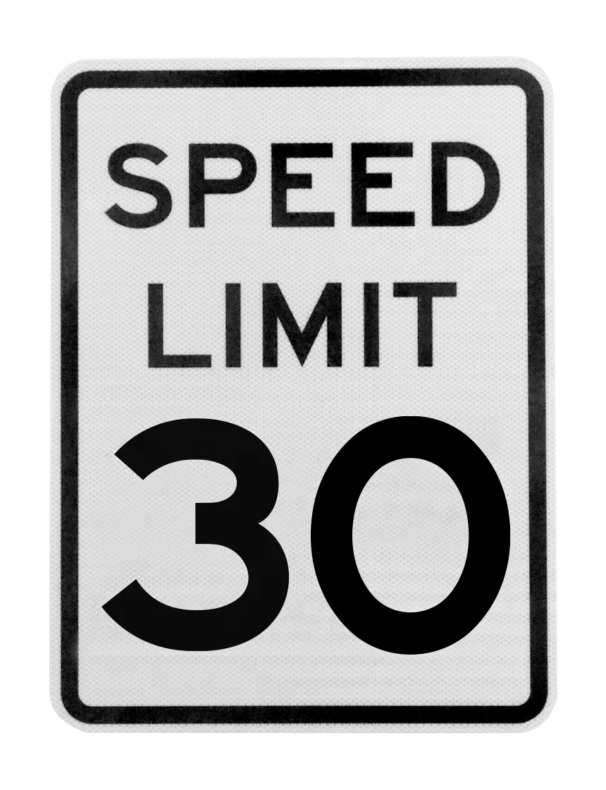 Speed Limit 30 Signs R2-1, 18\" X 24\"