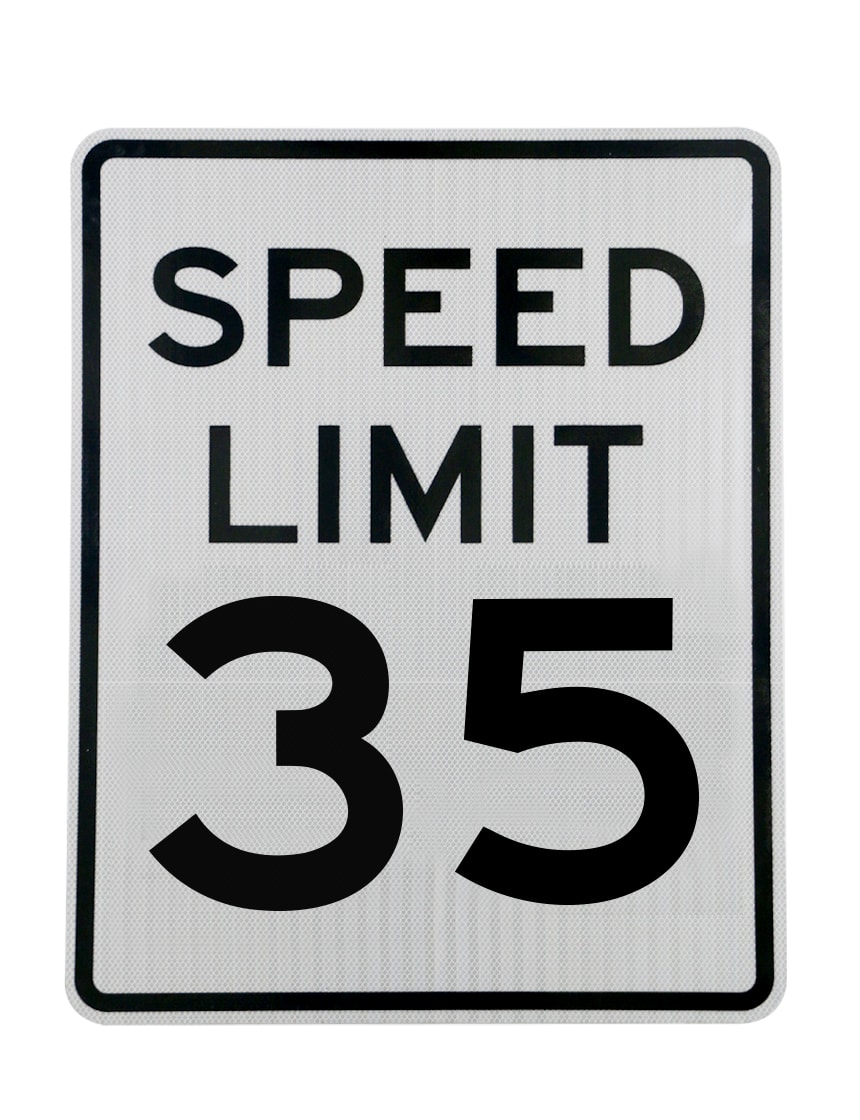 Speed Limit 35 Sign – R2-1, 30\" x 36\"