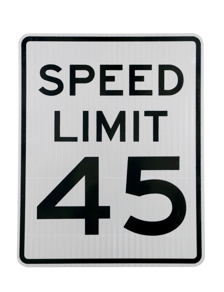 Speed Limit 45 Sign – R2-1, 30\" x 36\"
