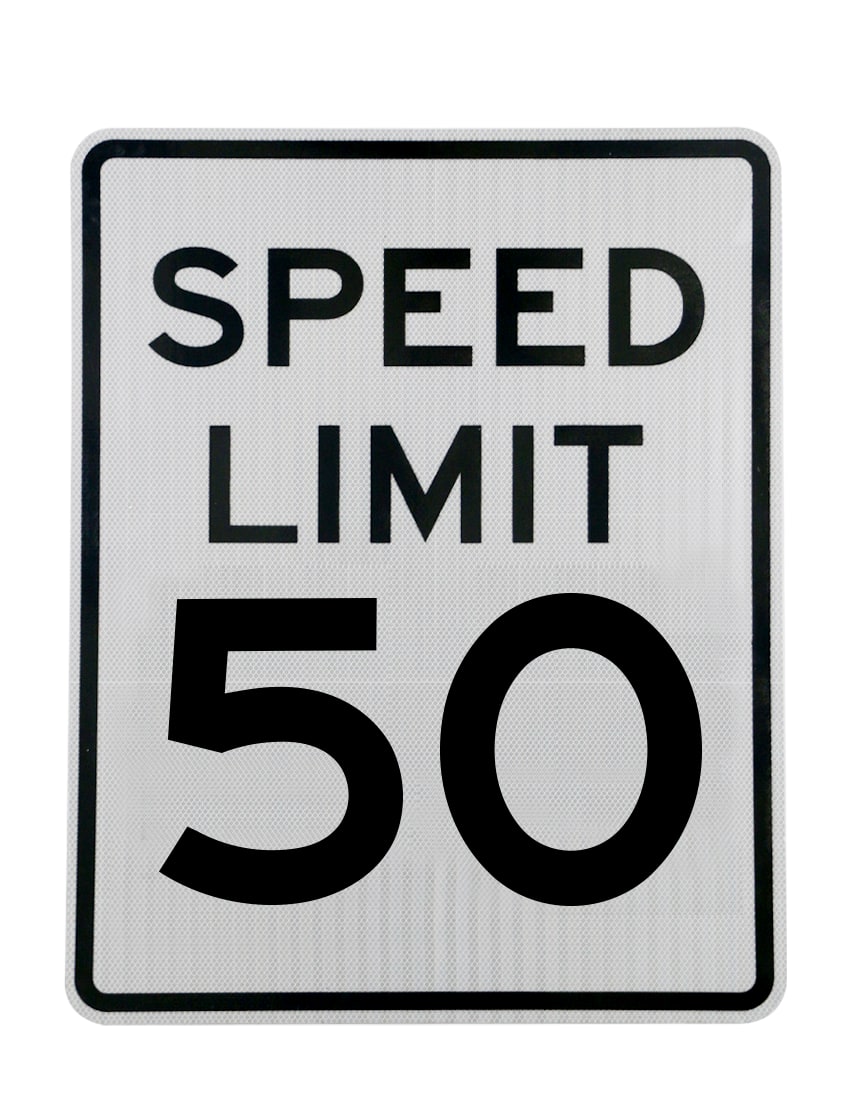 Speed Limit 50 Sign – R2-1, 48\" x 60\"