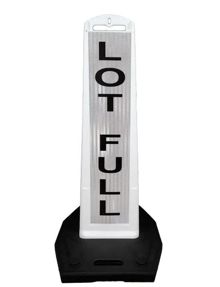 Stackable \u0027Premier Panel\u0027 Barricade, \u0027Lot Full\u0027 w/ Double Sided HI Sheeting \u0026 20 lbs Base