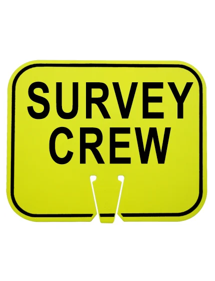 Survey Crew Clip On Sign Lime Non Reflective