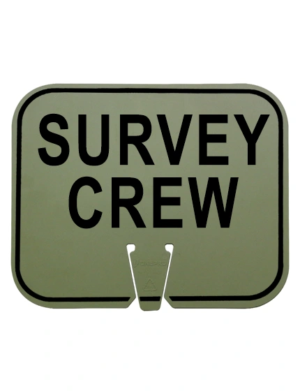 survey crew clip on sign non reflective olive drab