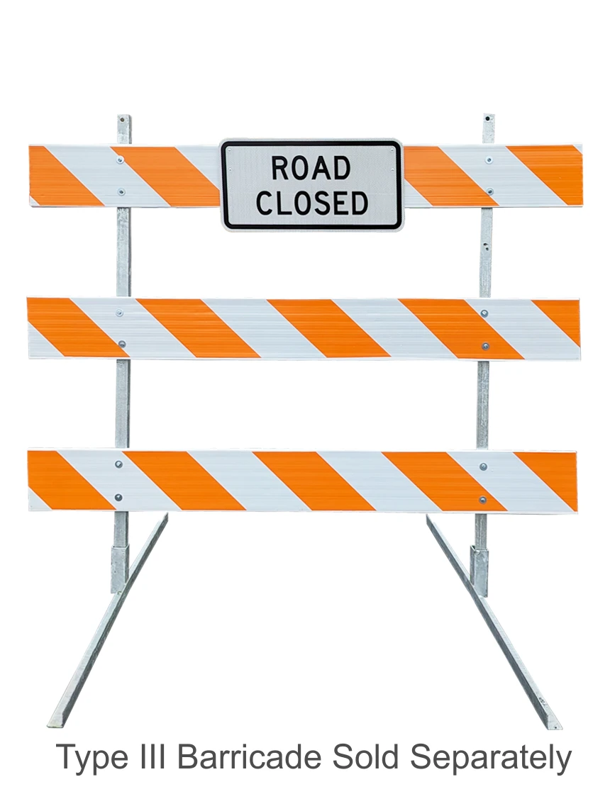 White, HI Reflective, 24\" x 12\" Sidewalk Closed Use Other Side Sign For Type III Barricade