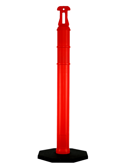 42\" ORANGE Arrow-Top Tube with 8 Lb. Base