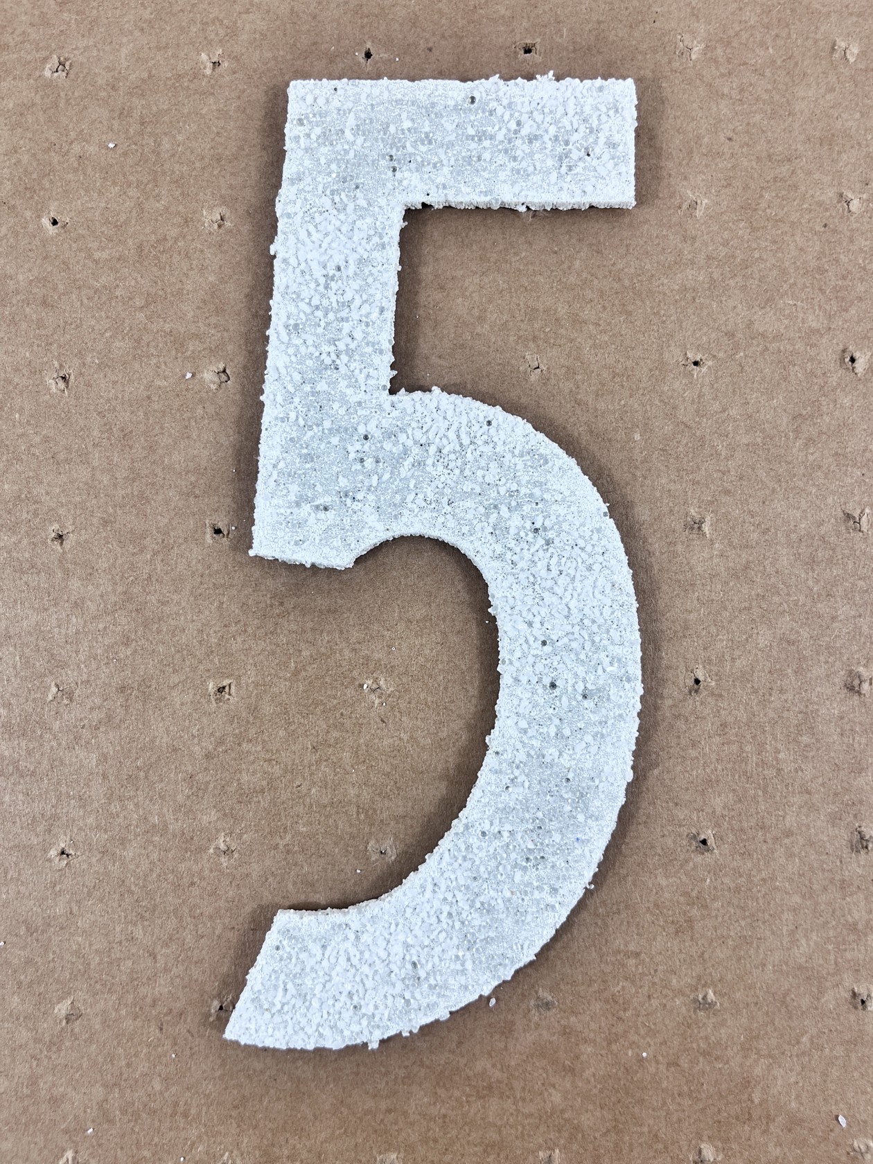 6\" Tall, White, PPG Reflective Premark Thermoplastic Number 5