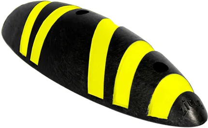 5\" Tall Zebra Lane Delineator 5\" 12\" Galvanized Steel Spikes Asphalt Or Gravel Black Yellow Reflective