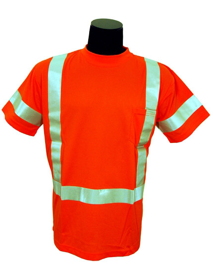 Orange Microfiber Class 3 T-Shirt with Full Color Graphic
