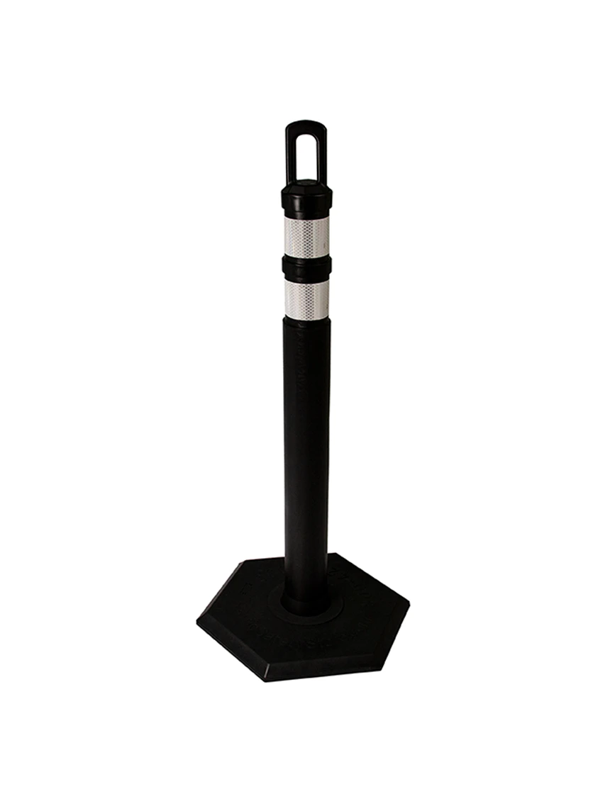 42\" BLACK \u0027JBC Arch-Top\u0027 Tube with Two 3\" Reflective Collars and 18lb Base