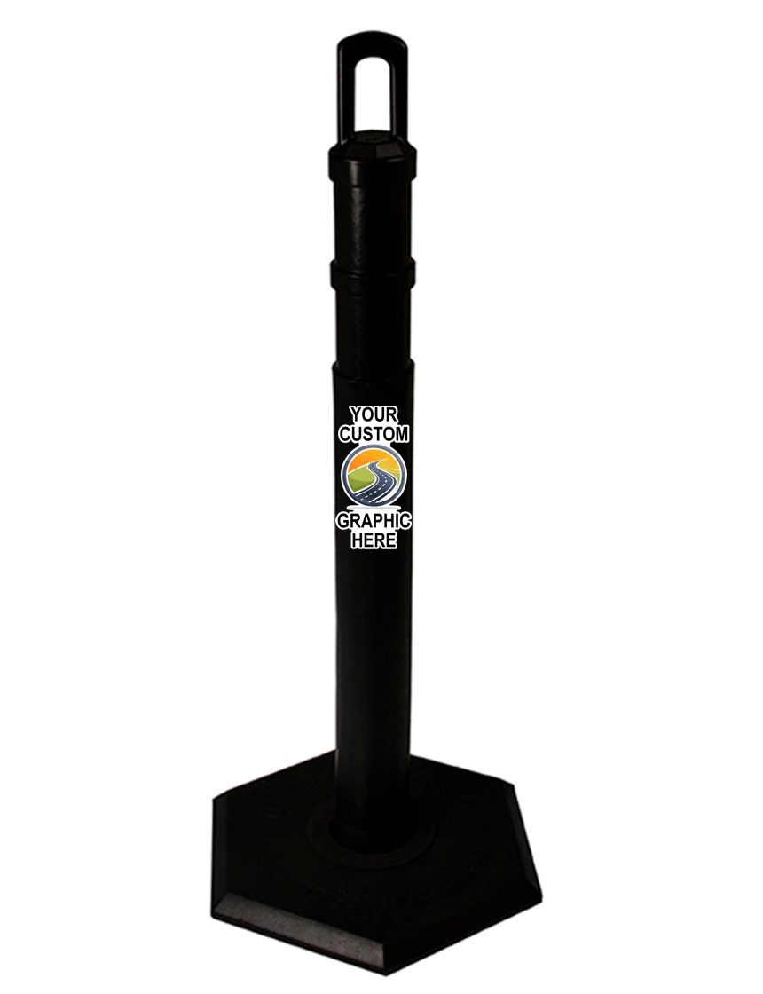 42\" Black JBC Arch Top Tube w/ 8lbs Base w/ Full Color Graphic on Both Sides