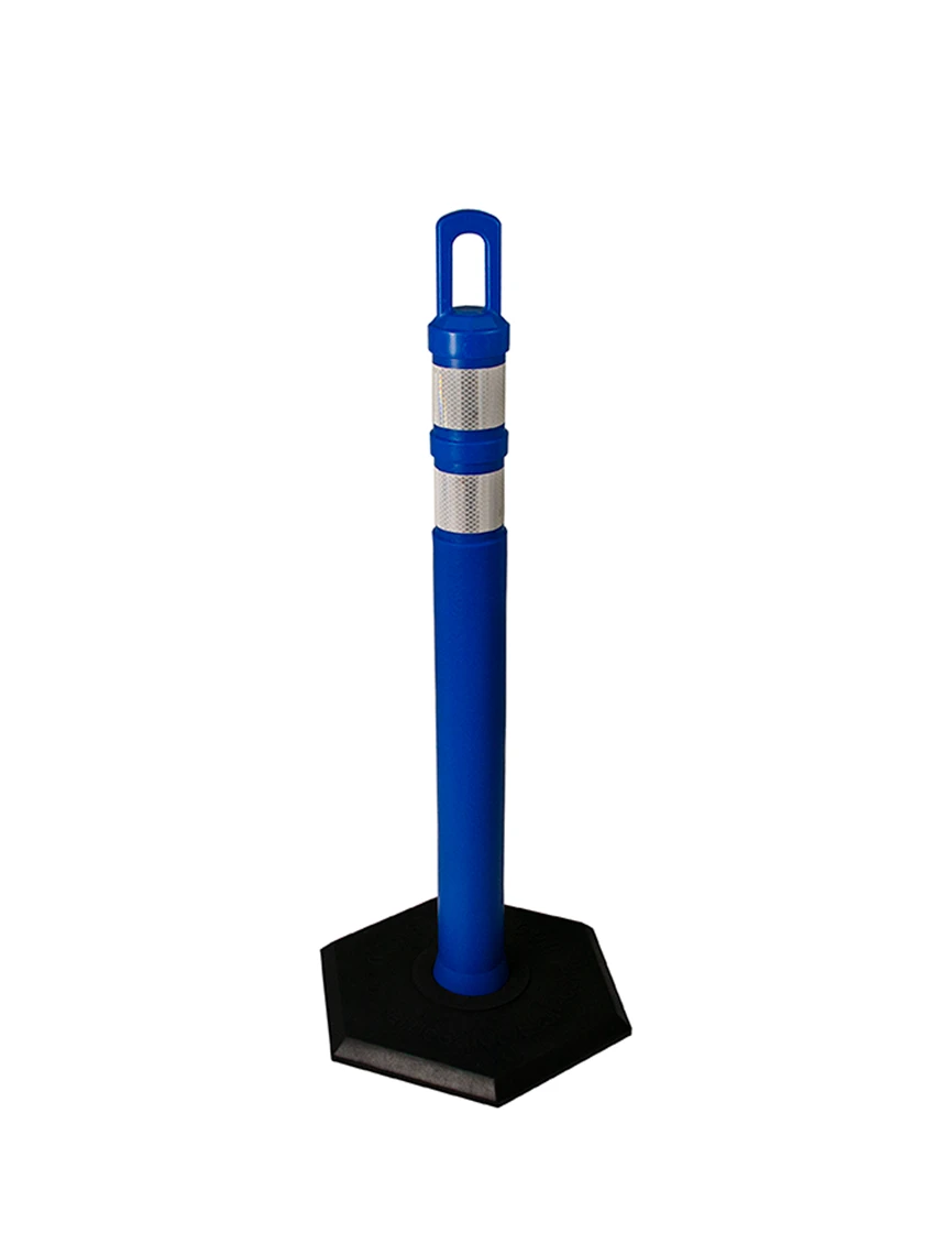 42\" BLUE \u0027JBC Arch-Top\u0027 Tube with Two 3\" Reflective Collars and 12lb Base