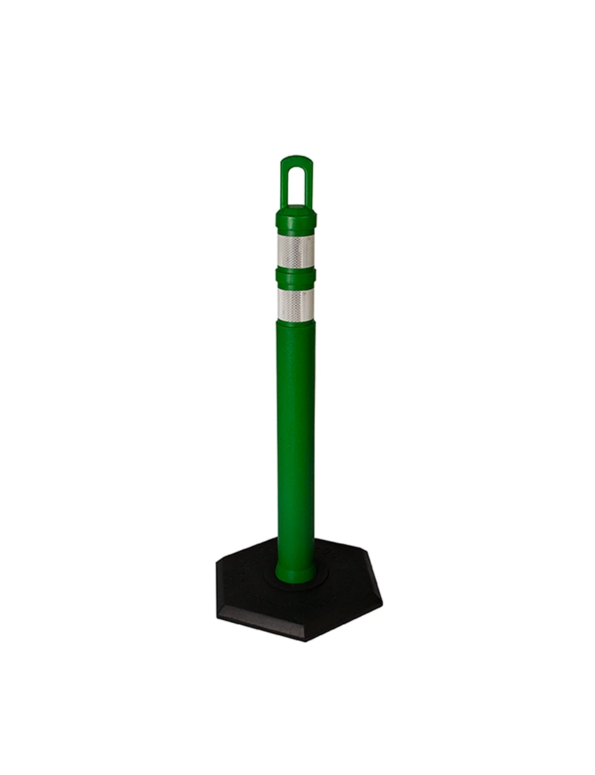 42\" GREEN \u0027JBC Arch-Top\u0027 Tube with Two 3\" Reflective Collars and 8lb Base
