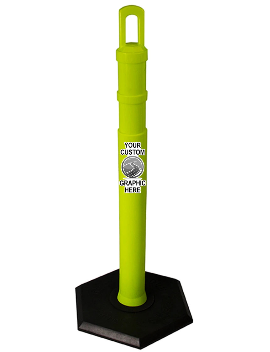 42\" Lime JBC Arch Top Tube w/ 12lbs Base w/ Single Color Graphic on Both Sides