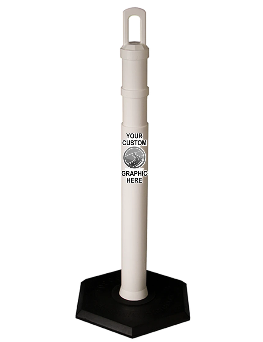 42\" White JBC Arch Top Tube w/ 18lbs Base w/ Single Color Graphic