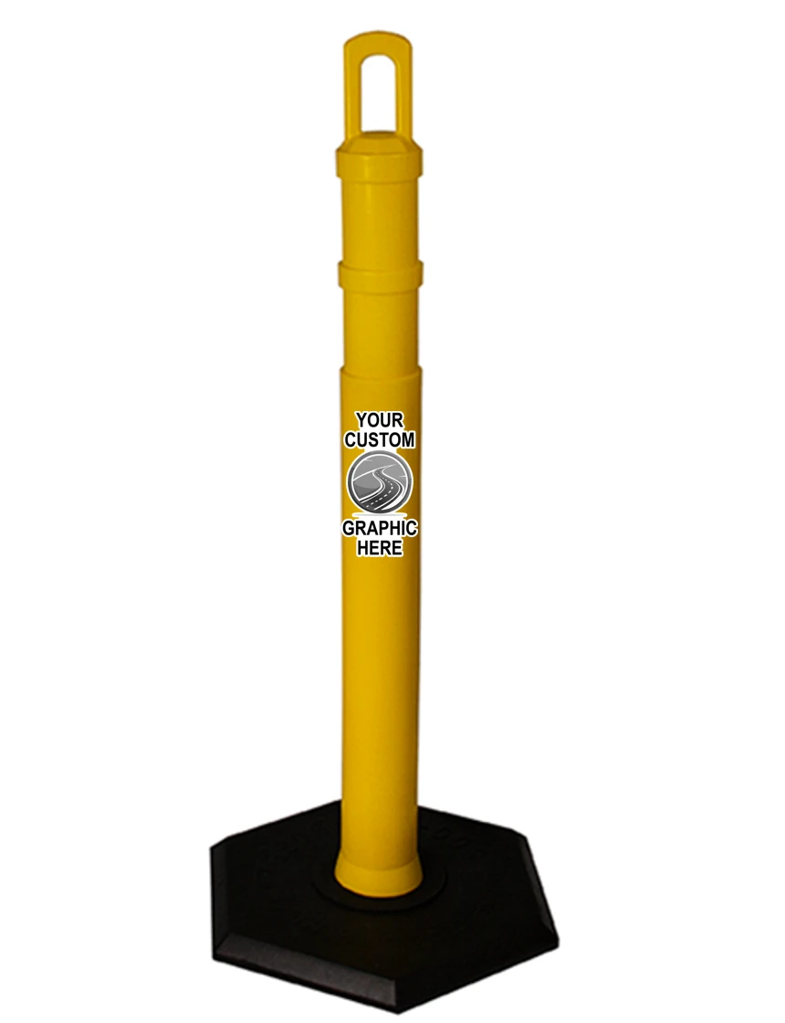 42\" Yellow JBC Arch Top Tube w/ 12lbs Base w/ Single Color Graphic