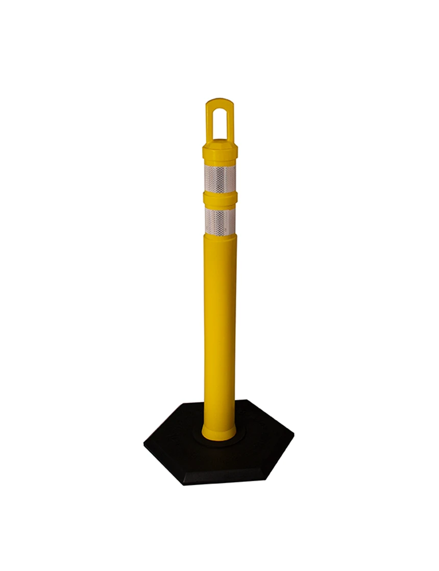 42\" YELLOW \u0027JBC Arch-Top\u0027 Tube with Two 3\" Reflective Collars and 8lb Base