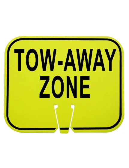 tow away zone clip on sign lime non reflective