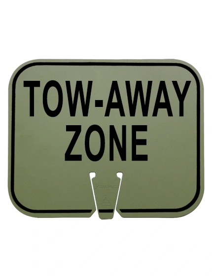 Tow Away Zone Clip On Sign Non Reflective Olive Drab