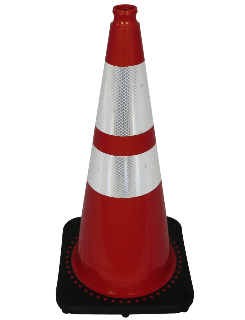 Red 28\" JBC Traffic Cone w/ 6\" \u0026 4\" Reflective Collars